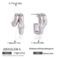 Water Drop Zirconia C-Shaped Double Layer Earrings (JDE0101338-S) / Silver