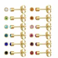 Colorful Rhinestone Style / 3mm / Gold
