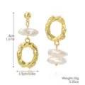 Irregular Metal Circle Pearl Style (E2311-5) / Gold
