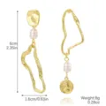 Asymmetric Portrait Coin Pearl Style (E2311-1) / Gold
