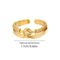 Ring Double Layer Open Rhinestone Style (G122482G-3)