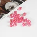 6mm 100 Pièces / Rose Foncé Transparent