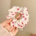 White Strawberry Scrunchie (1#) / Diameter Approx 10cm / White