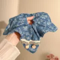 Elastico Foulard Floreale Blu (3#)