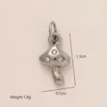 Steel Color Mushroom Charm / 1.3x0.7cm