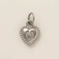 Steel Color Bubble Heart Charm
