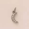 Steel Color Moon Charm With Rhinestone