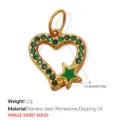 Green Rhinestone Heart Style (PJ314GNG) / Gold