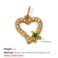 Green Enamel Heart Style (PJ315GNG) / Gold