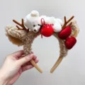 Mocha Apple Bear Antler Headband / Brown