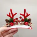 Mushroom Pine Cone Antler Hair Clips / 2 Pieces/Pack / Red