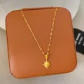 Eight-Pointed Star Necklace / Gold (A798)