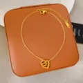 Double Heart Nested Pendant Anklet (X1664)