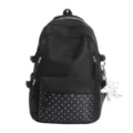 Sac à dos noir d’élève, poche avant à motifs étoilés et breloque blanche en forme d’étoile - Sac Seul / Noir