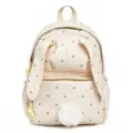 Sac à dos scolaire ivoire à pois, avec oreilles de lapin, motif cœur et pompon doux - Sac Seul / Jaune