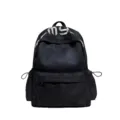 Sac à dos noir à motif d’étoiles discret, broderie argentée, poche avant zippée et cordons latéraux - Sac Seul / Noir