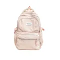 Sac à dos rose pour élève, à petits pois vert clair et avec plusieurs poches zippées devant - Sac Seul / Rose