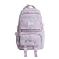 Cartable lilas avec motifs étoilés, plusieurs compartiments zippés et bretelles assorties - Sac Seul / Violet