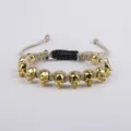 Punk Beige Zwart Goud Stijl (3) / Beige Zwart Touw Goud Schedel