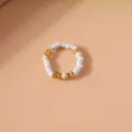 Anello di Perline Bianco Oro
