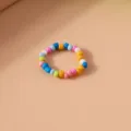 Anello di Perline Blu Multicolore