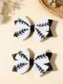 1 Pair / Black & White (Black Stitch Baseball)