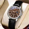 Bracelet Noir Cadran Marron