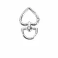 Corazón + Anillo Semicircular / Blanco Plateado