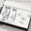 Conjunto de Doble Corazón Plateado / Set de 5 piezas