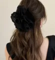 Retro Ballett Schwarze Spitze Haarkralle (A249) / Übergroß 11CM