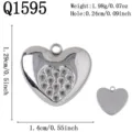 Estilo Corazón Punteado (Q1595) / Plateado