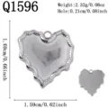 Corazón de Borde Texturizado (Q1596) / Plateado