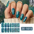 Dark Blue Marble Gold Foil (ZE-1015) / 16 Sheets (Naked Sheet And Nail File)