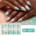 Green Pink Marble Gold Foil (ZE-1017) / 16 Sheets (Naked Sheet And Nail File)