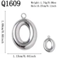 Ovaler Hohler Anhänger (Q1609) / Silber