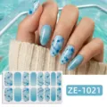 Gradient Blue Marble (ZE-1021) / 16 Sheets (Naked Sheet And Nail File)