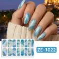 Blue Gold Smudge Foil (ZE-1022) / 16 Sheets (Naked Sheet And Nail File)