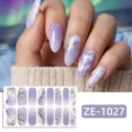 Purple Marble Gold Foil (ZE-1027) / 16 Sheets (Naked Sheet And Nail File)