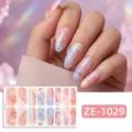 Pink Purple Smudge Gradient (ZE-1029) / 16 Sheets (Naked Sheet And Nail File)