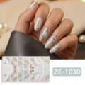 Gold Smudge Marble (ZE-1030) / 16 Sheets (Naked Sheet And Nail File)