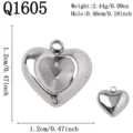 Doppelschichtiges Herz (Q1605) / Silber