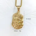 Jesus Head Pendant Set (Style 2) / Gold