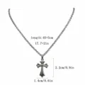 Silver Cross Heart Pendant Necklace