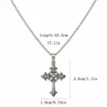 Silver Single Rhinestone Cross Pendant Necklace