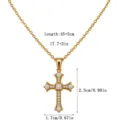 Collier Pendentif Croix Orné de Strass Doré