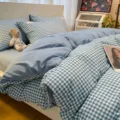Three-Piece Set / Student Dormitory 3-Piece Set (150*200cm) / Blue Plaid