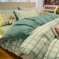 Three-Piece Set / Student Dormitory 3-Piece Set (150*200cm) / Mint Green Plaid