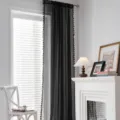 Stile a Tasca per Asta / 150cmx45cm / Tasca per Asta - Nero Traforato Moneta Nappina Nera