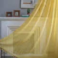 Rod Pocket Style / 150cmx45cm / Rod Pocket - Yellow Hollow Coin Yellow Tassel