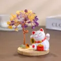 Lucky Cat Crystal Tree / 7.5x11.5cm / Ametrine